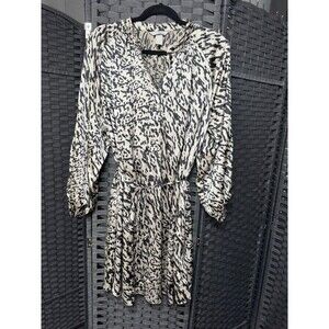 H&M Black & cream abstract / animal-style print Large